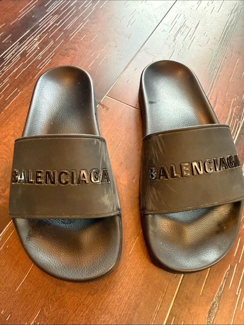 Balenciaga Black Logo Slide Sandals